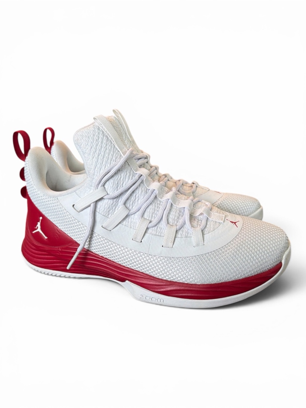 Nike AH8110-101 Jordan Ultra Fly 2 Low White Red Basketball Gym Shoes Men’s 8.5